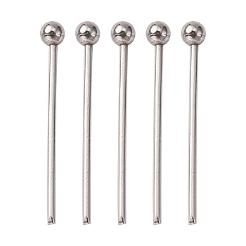 304 Stainless Steel Ball Head pins, Stainless Steel Color, 18x0.7mm, 21 Gauge, Head: 1.9mm