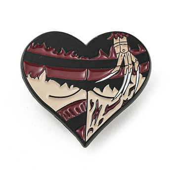 Gothic Sexy Butt Heart Shaped Enamel Pins, Halloween Brooch, for Backpack Clothes, Brown, 28x30.5x1.5mm