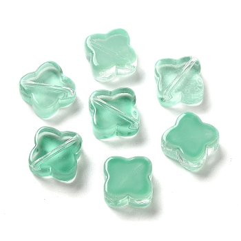 Transparent Glass Beads, Rhombus, Aquamarine, 11.5x11.5x4.5mm, Hole: 1.2mm