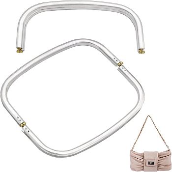 Aluminum Tube Bag Flex Frames, DIY Purse Making Supplies, Platinum, 205x95x24mm