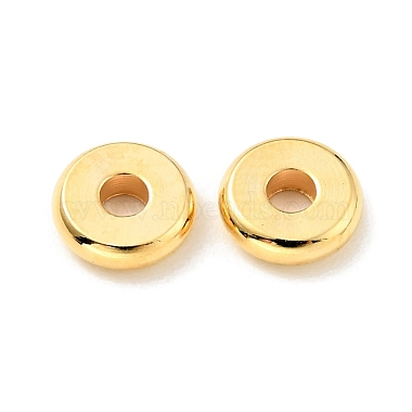 Real 18K Gold Plated Flat Round Brass Beads
