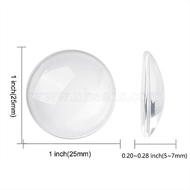 Transparent Glass Cabochons(GGLA-R026-25mm)-2