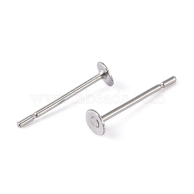 316 Surgical Stainless Steel Flat Round Blank Peg Stud Earring Settings(X-STAS-R073-04)-2