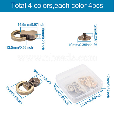 16 Sets 4 Colors Zinc Alloy Bag Lifting Ring(FIND-GFN0001-03)-3