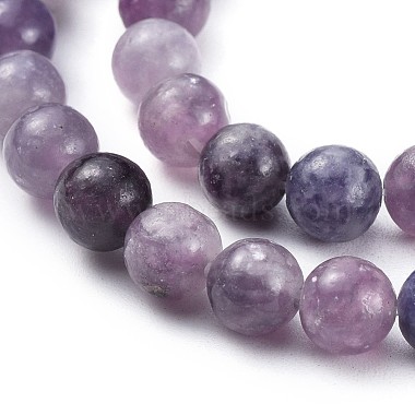 Натуральный лепидолит / пурпурный слюдяный камень бисер пряди(G-E545-01A)-6