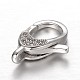 Rhodium Plated 925 Sterling Silver Rhinestone Lobster Claw Clasps(STER-N014-12)-2