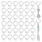 80Pcs Brass Hoop Earrings Findings, Silver, 15x11.5x2mm, Hole: 1.8mm, Pin: 1.5mm(FIND-DR0001-65B)