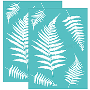 Self-Adhesive Silk Screen Printing Stencil, for Painting on Wood, DIY Decoration T-Shirt Fabric, Turquoise, Leaf Pattern, 195x140mm(DIY-WH0337-030)