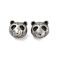 Animal 304 Stainless Steel Beads, Antique Silver, Panda, 8.5x9x9mm, Hole: 2mm(STAS-E214-11AS-05)
