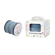 Faux Suede Cord, Faux Suede Lace, Paper Box Packing, Light Steel Blue, 3.0x1.4mm, about 98.43yards/roll(90m/roll)(LW-JP0001-3.0mm-1083)