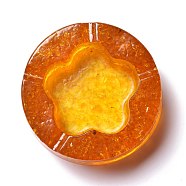 Resin with Natural Citrine Chip Stones Ashtray, Home OFFice Tabletop Decoration, Flat Round with Flower, 104x32mm, Inner Diameter: 61x68mm(DJEW-F015-05H)
