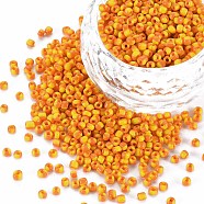 Glass Seed Beads, Opaque Colours, Orange Red, 2mm, Hole: 0.8mm(SEED-R001-8)