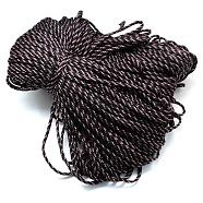 7 Inner Cores Polyester & Spandex Cord Ropes, for Rope Bracelets Making, Black, 4mm, about 109.36 yards(100m)/bundle, 420~500g/bundle(RCP-R006-110)