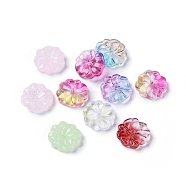 Transparent Glass Beads, Flower, Mixed Color, 15x4mm, Hole: 1.2mm(X-GLAA-H016-06F)