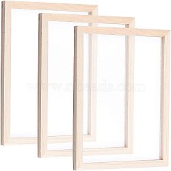Wooden Paper Making, Papermaking Mould Frame, Screen Tools, for DIY Paper Craft, Rectangle, BurlyWood, 34x25x1.2cm(DIY-WH0171-49D)