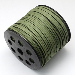 Faux Suede Cord, Faux Suede Lace, Dark Olive Green, 2.7x1.4mm, about 98.42 yards(90m)/roll(LW-R007-1138)