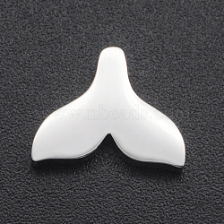 201 Stainless Steel Charms, for Simple Necklaces Making, Stamping Blank Tag, Laser Cut, Whale Fishtail Shape, Stainless Steel Color, 9.5x12x3mm, Hole: 1.6mm(STAS-R109-JA425-1)