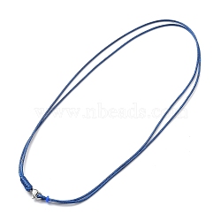(Holiday Stock-Up Sale)Korean Waxed Polyester Cord Necklace Making, with Rubber Rings and 304 Stainless Steel Lobster Claw Clasps, Dark Blue, 21.06~21.46 inch(53.5~54.5cm)(NJEW-JN02992-02)