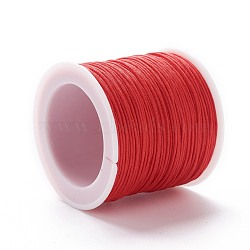 Braided Nylon Thread, DIY Material for Jewelry Making, Red, 0.8mm, 100yards/roll(NWIR-K013-A08)