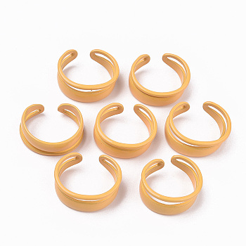 Spray Painted Alloy Cuff Rings, Open Rings, Cadmium Free & Lead Free, Dark Orange, US Size 7 1/4(17.5mm)