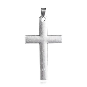 Tibetan Style Alloy Latin Cross Big Pendants, Antique Silver, 52x30x2.5mm, Hole: 6x4mm