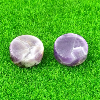 Natural Amethyst Healing Stones, Flat Round Stones, Pocket Palm Stones for Reiki Ealancing, 16~18x6~7mm