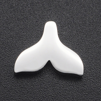 201 Stainless Steel Charms, for Simple Necklaces Making, Stamping Blank Tag, Laser Cut, Whale Fishtail Shape, Stainless Steel Color, 9.5x12x3mm, Hole: 1.6mm