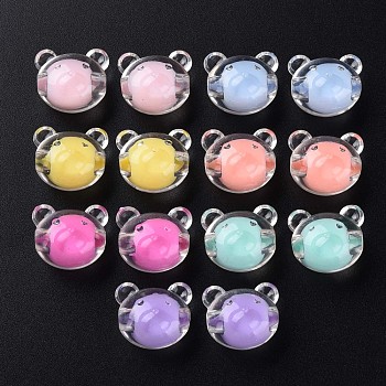 Transparent Acrylic Beads, Bead in Bead, Bear, Mixed Color, 16x18x15.5mm, Hole: 3mm, about 220pcs/500g