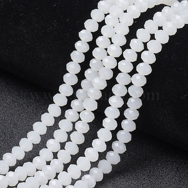 4mm White Rondelle Glass Beads
