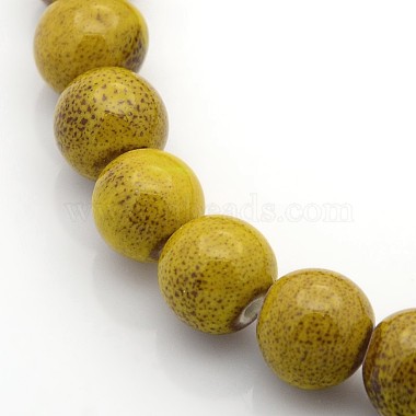 13mm Goldenrod Round Porcelain Beads