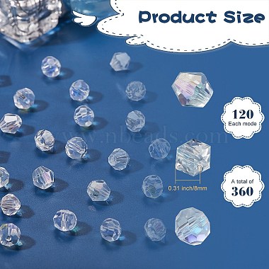 360 pièces 3 brins de perles de verre électrolytiques de style(EGLA-SZ0001-25A)-7
