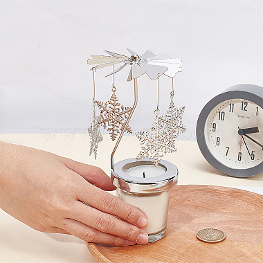 430 and 201 Stainless Steel Rotating Candlestick Tealight Candle Holder(DJEW-WH0039-24P)-3