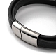 Men's Black PU Leather Cord Multi-Strand Bracelets(BJEW-K243-01AS)-3
