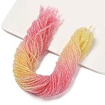 Transparent Painted Glass Beads Strands, Faceted, Rondelle, Colorful, 3.4x2.6mm, Hole: 0.5mm, about 135~140pcs/strand, 32~34cm(DGLA-A034-T2mm-A09)