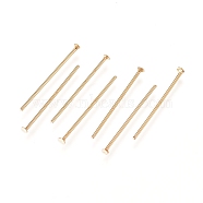 304 Stainless Steel Flat Head Pins, Golden, 18.5x0.6mm, 22 Gauge, Head: 1.4mm(STAS-L238-006G-G)