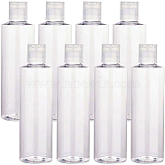 Transparent Flat Shoulder Plastic Press Cap Bottles, Refillable Bottles, Clear, 17.1cm, Capacity: 250ml(MRMJ-BC0001-61)