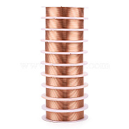Bare Round Copper Wire, Raw Copper Wire, Copper Jewelry Craft Wire, Chocolate, 26 Gauge, 0.4mm, about 39.37 Feet(12m)/roll, 10 rolls/set(CWIR-R001-0.4mm-01)