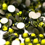 Glass Flat Back Rhinestone, Grade A, Back Plated, Faceted, Half Round, Olivine, SS6, 1.9~2mm, 1440pcs/bag(RGLA-C002-SS6-228)