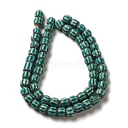 Handmade Nepalese Lampwork Beads, Round, Sea Green, 10~13x9~12mm, Hole: 2~3mm, about 60~65pcs/strand, 25.20~25.98''(64~66cm)(LAMP-B023-08A-06)