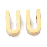Ion Plating(IP) 304 Stainless Steel Charms, Alphabet, Golden, Letter.U, 8x4.5x3mm, Hole: 1.8mm(STAS-K216-41U-G)