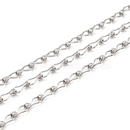 304 Stainless Steel Ladder Chain, Unwelded, with Spool, Stainless Steel Color, 10.5x4.5x2mm(CHS-C001-01P)