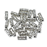Thai 925 Sterling Silver Tube Beads, Antique Silver, 10x3.5mm, Hole: 1.6mm(STER-T002-18AS)