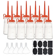 Plastic Glue Bottles, Plastic Funnel Hopper and Chalkboard Sticker Labels, White, 19.5cm, Capacity: 150ml(TOOL-BC0008-65)