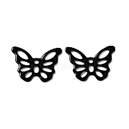 Spray Painted 201 Stainless Steel Pendants, Butterfly Charms, Black, 15x10.5x0.5mm, Hole: 1.2mm(STAS-G304-19A)