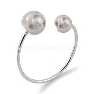 304 Stainless Steel Round Cuff Rings for Women, Stainless Steel Color, Inner Diameter: 21mm(RJEW-G315-03P)