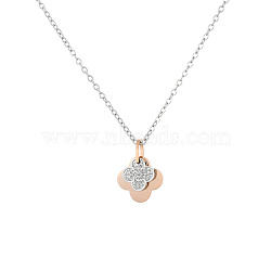 Heart Butterfly Clover Pendant Necklace, Stainless Steel Cable Chain Necklaces for Women(UZ2087-4)