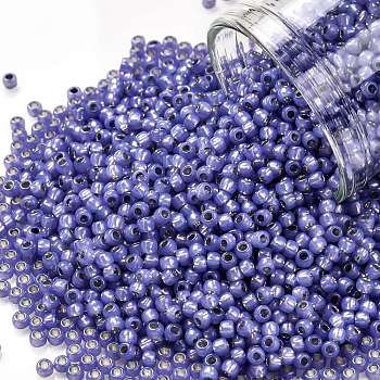 TOHO Round Seed Beads, Japanese Seed Beads, (2123) Silver Lined Tanzanite Opal, 11/0, 2.2mm, Hole: 0.8mm, about 5555pcs/50g