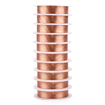 Bare Round Copper Wire, Raw Copper Wire, Copper Jewelry Craft Wire, Chocolate, 26 Gauge, 0.4mm, about 39.37 Feet(12m)/roll, 10 rolls/set