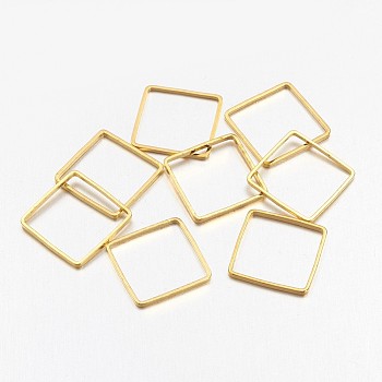 Square Brass Linking Rings, Golden, 8x8x1mm