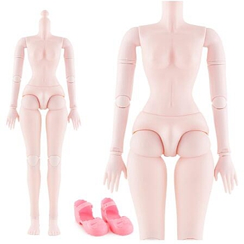 Plastic Female Movable Joints Action Figure Body, No Head with Shoes, Wheat, 600mm